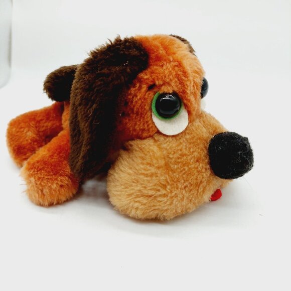 Wallace Berrie Plush Dog 1979 Brown Shredded Nut Shells - Picture 9 of 12